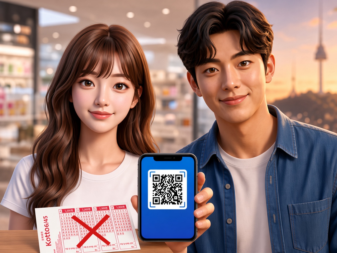 소이·준호가 종이 슬립 대신 폰 QR을 보여주는 장면